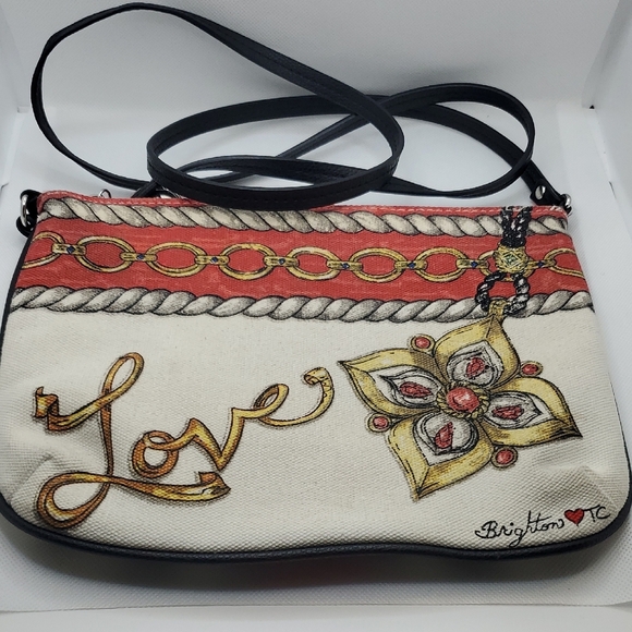 Brighton Black and Cream Crossbody Bag with Geometric Design - Picture 1 of 6